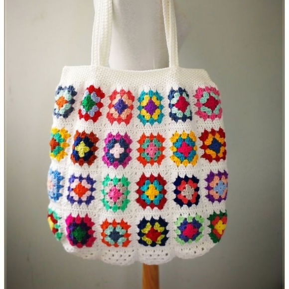 ♥️ Summer totes♥Granny square vintage bag - Picture 2 of 7
